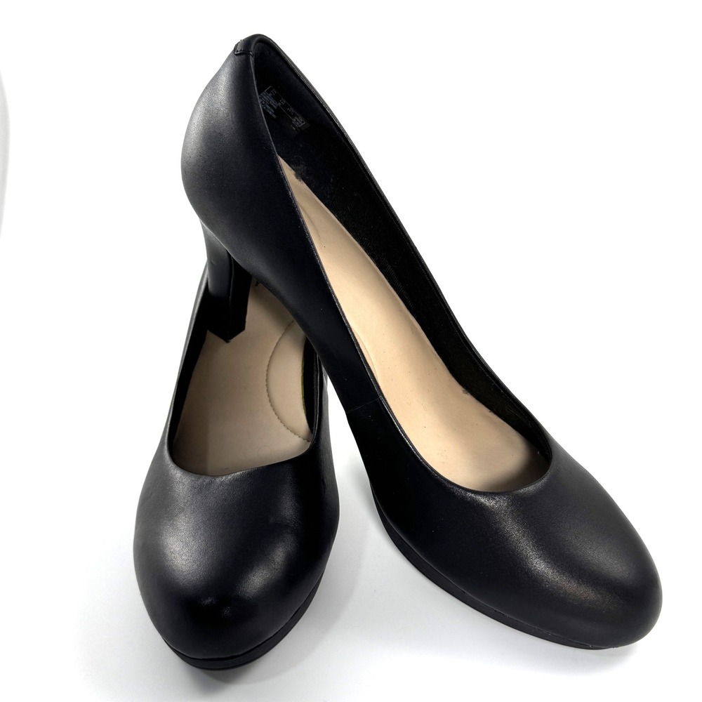 Clarks Collection Black Leather Pump Ultimate Comfort Heels US 10 W 261293595075